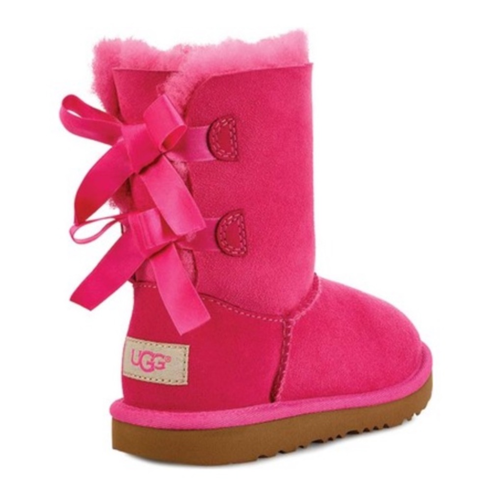 Pink UGG Bailey Bow Girls Boot #C0055